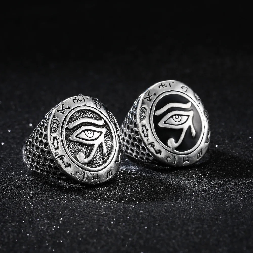 Ancient Egypt Ring - Plated Zinc Alloy Eye of Horus - Bricks Masons