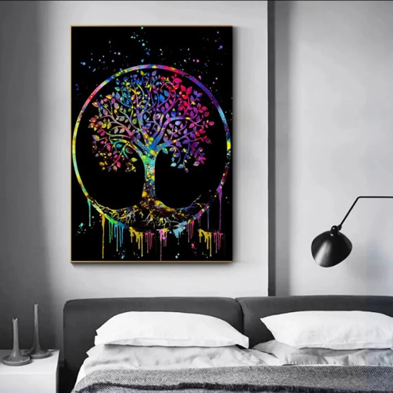 Ancient Israel Art Canvas - Tree of Life Painting - Bricks Masons