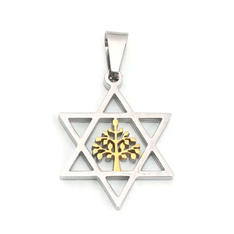 Ancient Israel Pendant Stainless Steel Star Of David Hexagram