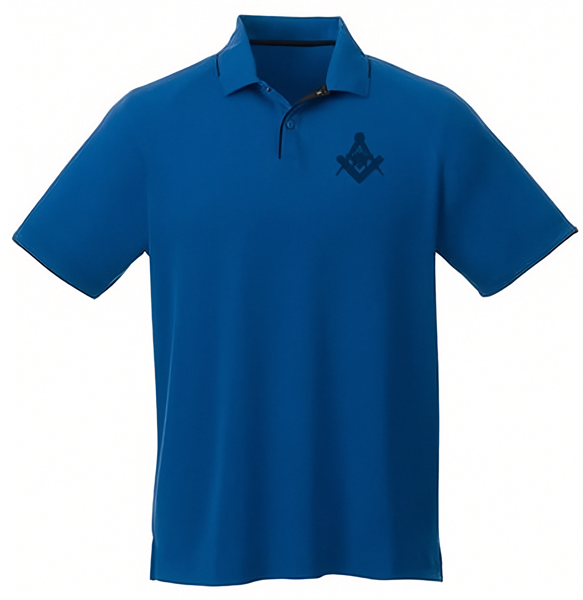 Master Mason Blue Lodge Polo Shirt - Blue With Black Emblem