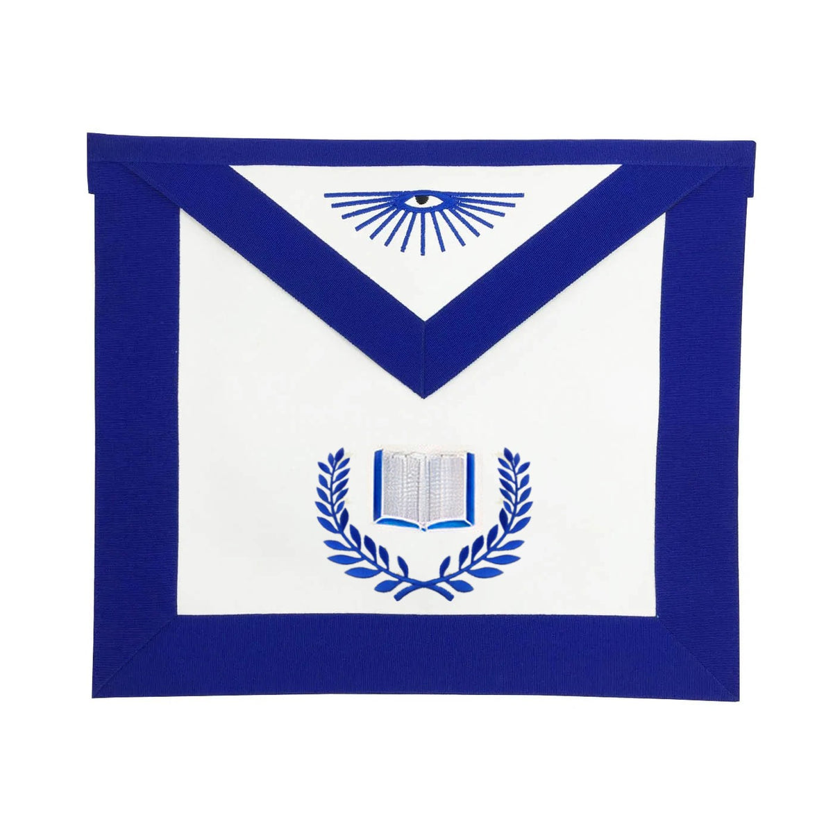 Chaplain Blue Lodge Officer Apron - Royal Blue with Wreath