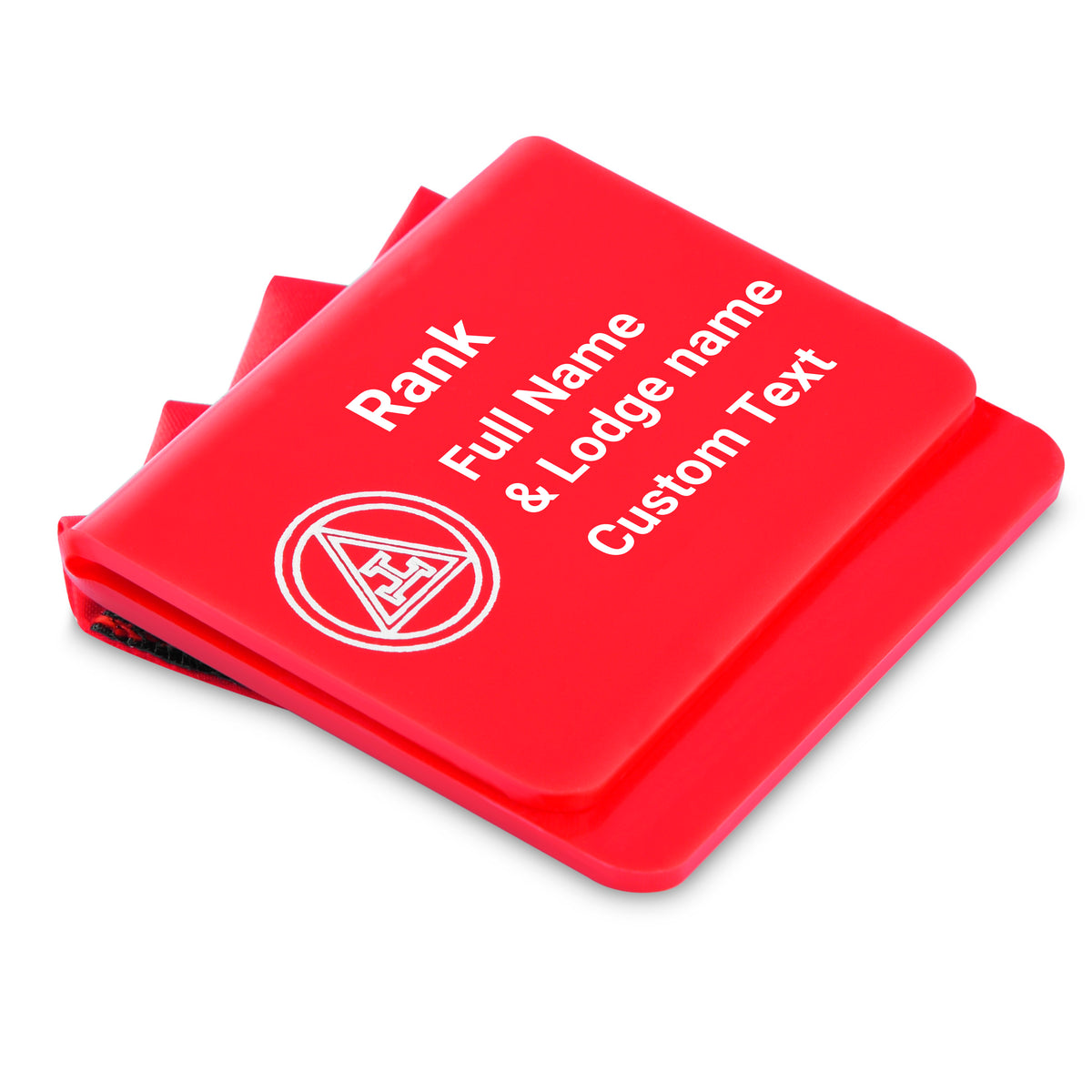 Chapter Pocket Square - Red Plastic Fabric Customizable - Bricks Masons
