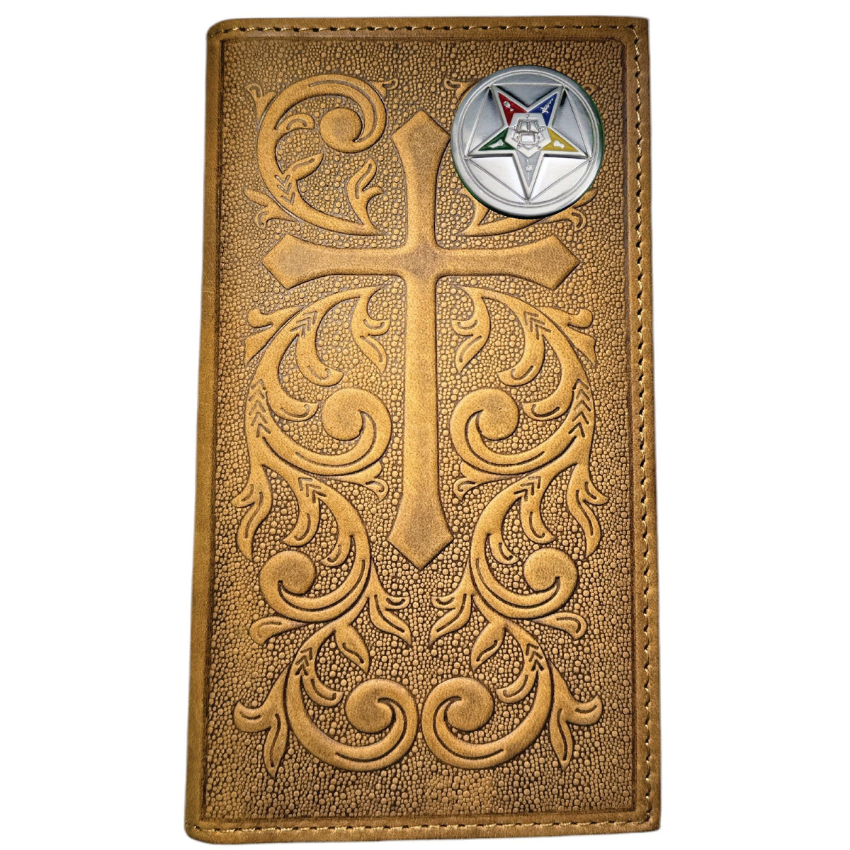 OES Wallet - Nocona Soft Leather Cross Long Rodeo - Bricks Masons