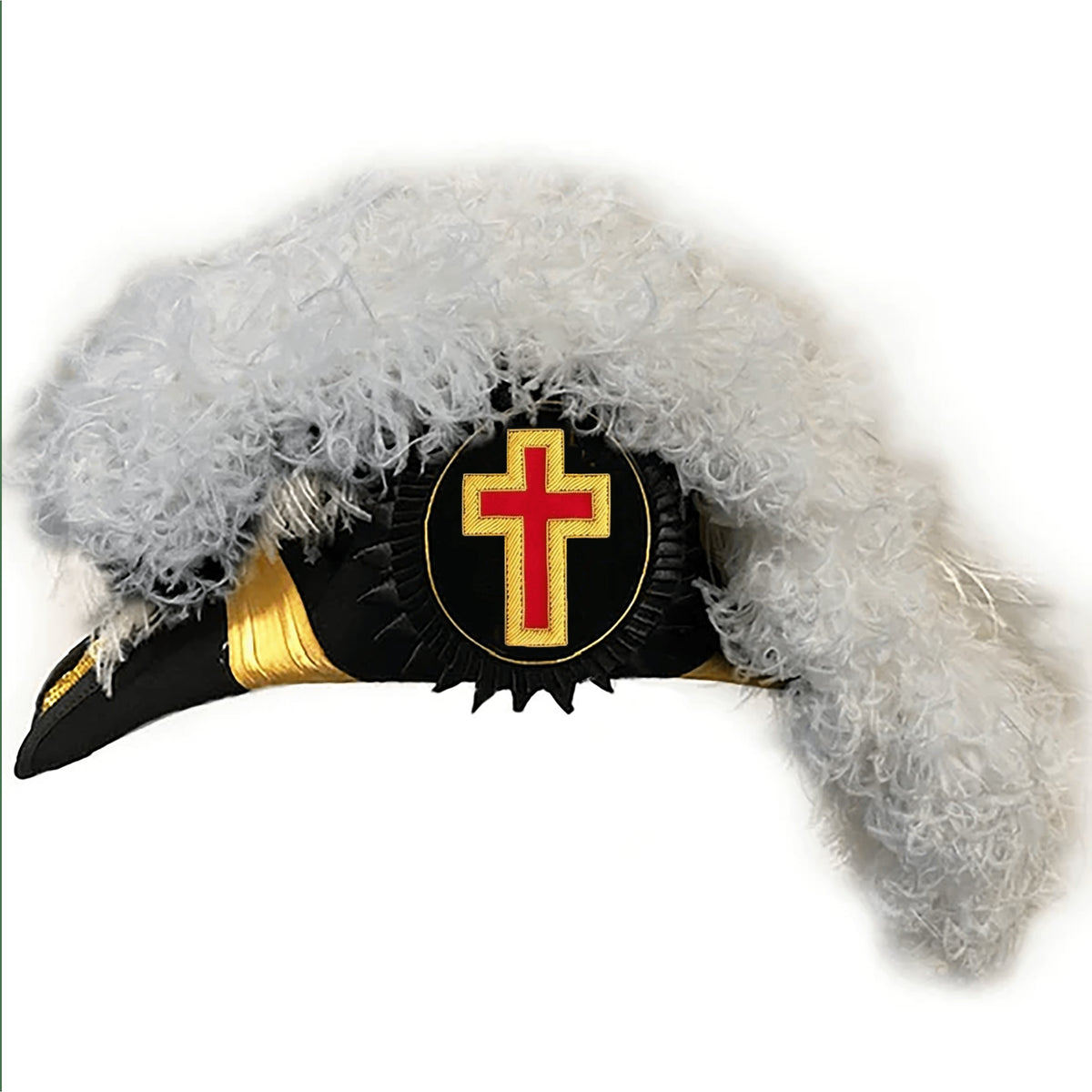 Eminent Commander Knights Templar Chapeau - All White Plumes - Bricks Masons
