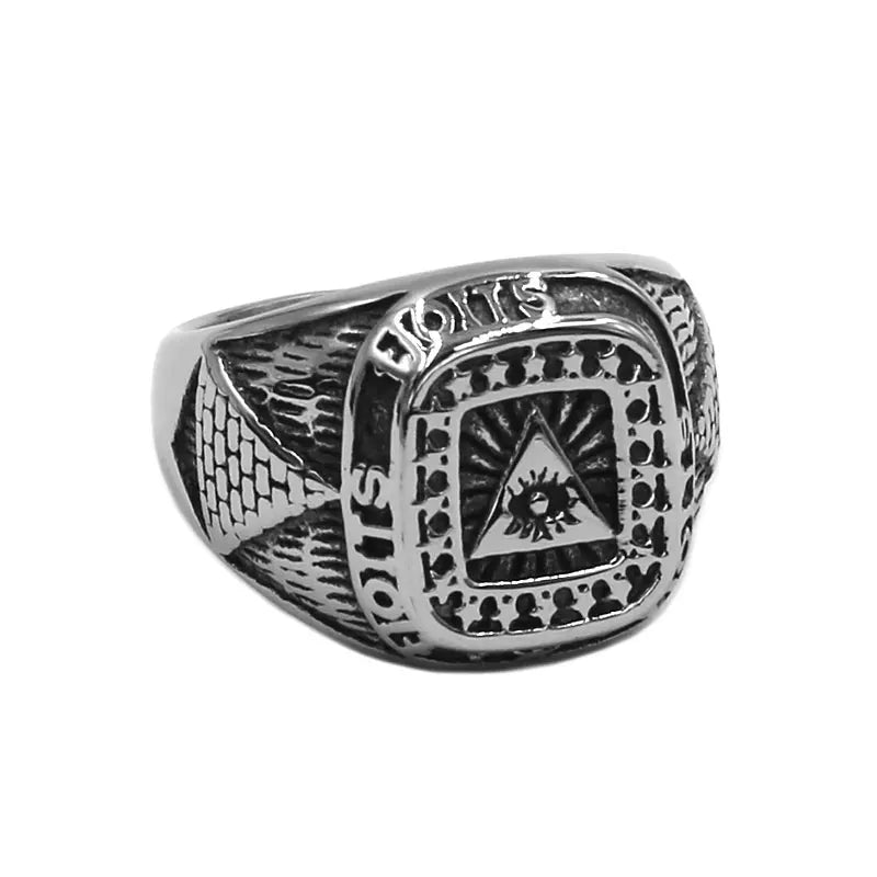 Ring - Stainless Steel Pyramids of Egypt - Bricks Masons