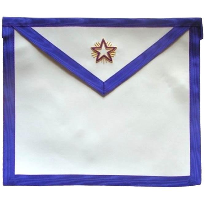 Fellowcraft Memphis Misraim Apron - White with Flaming Star - Bricks Masons