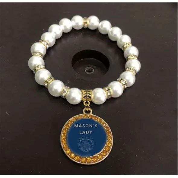 Grand Master Blue Lodge Bracelet - Gold and White