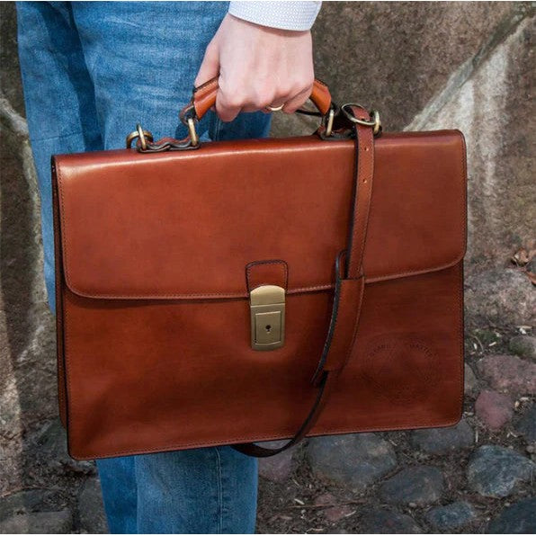 Grand Master Blue Lodge Briefcase - Brown Leather