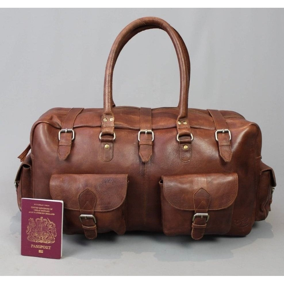 Grand Master Blue Lodge Travel Bag - Conker Brown Leather
