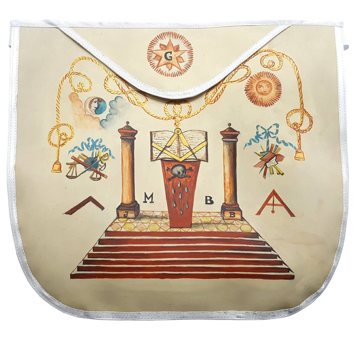 Hand-Painted Apron - 19th Century Inspired Various Colors, Shapes & Trims - Bricks Masons