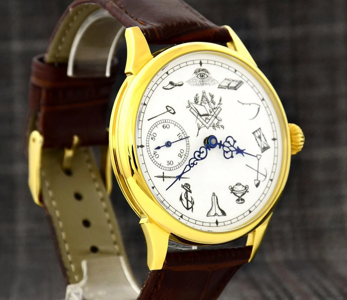 Master Mason Blue Lodge Wristwatch - All-Seeing Eye - Bricks Masons