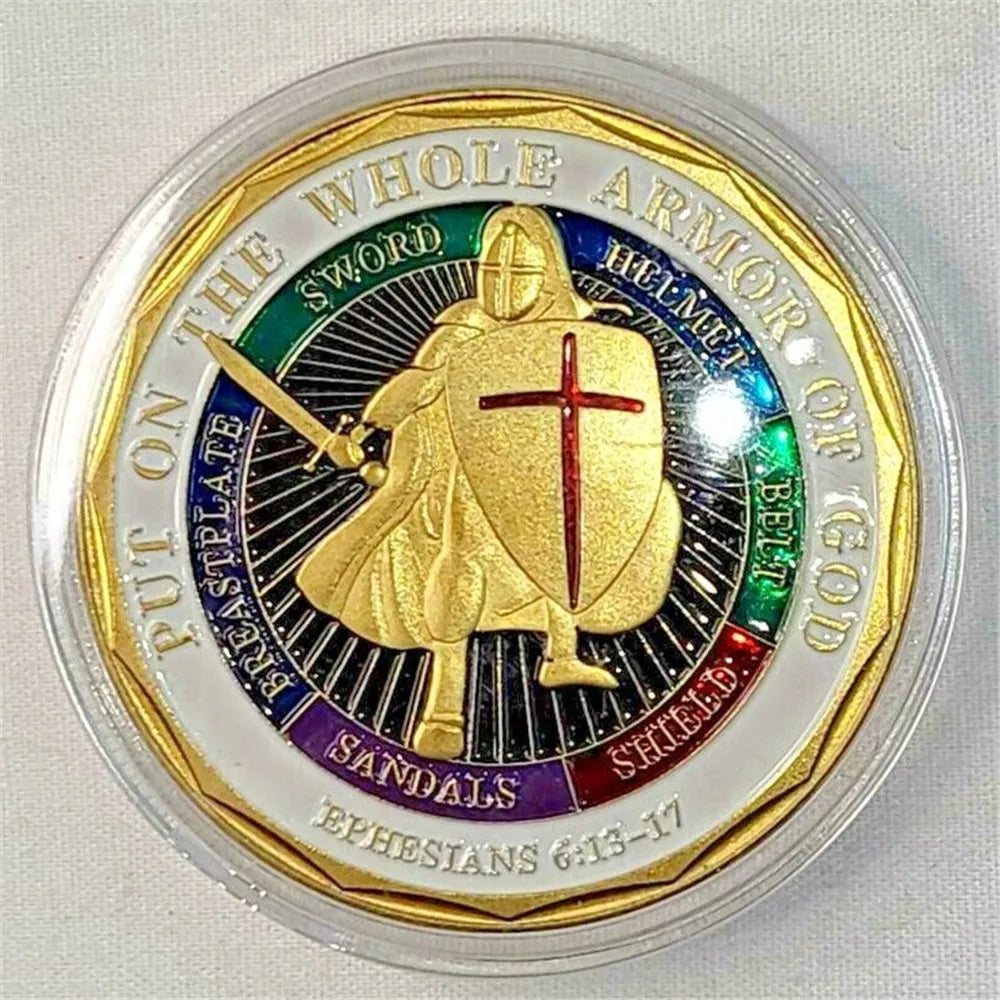 Knights Templar Commandery Coin - Put On The Whole Armor of God - Bricks Masons