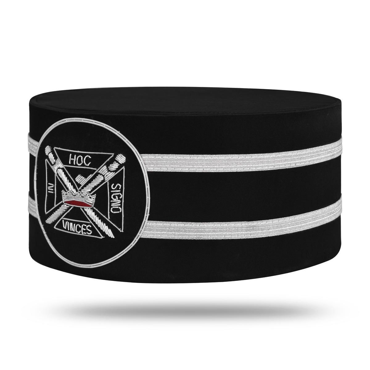 Knights Templar Crown Cap - Silver Embroidered Emblem With Double Braid - Bricks Masons