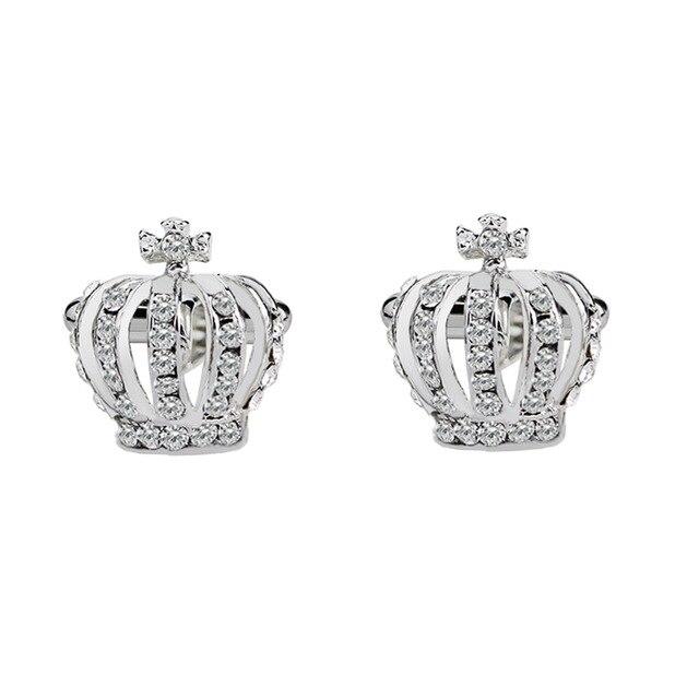 Knights Templar Cufflink - Crown Cross Rhinestone Various Colors - Bricks Masons