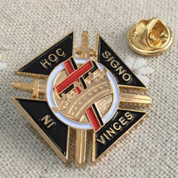 Knights Templar Lapel Pin - IN HOC SIGNO VINCES - Bricks Masons