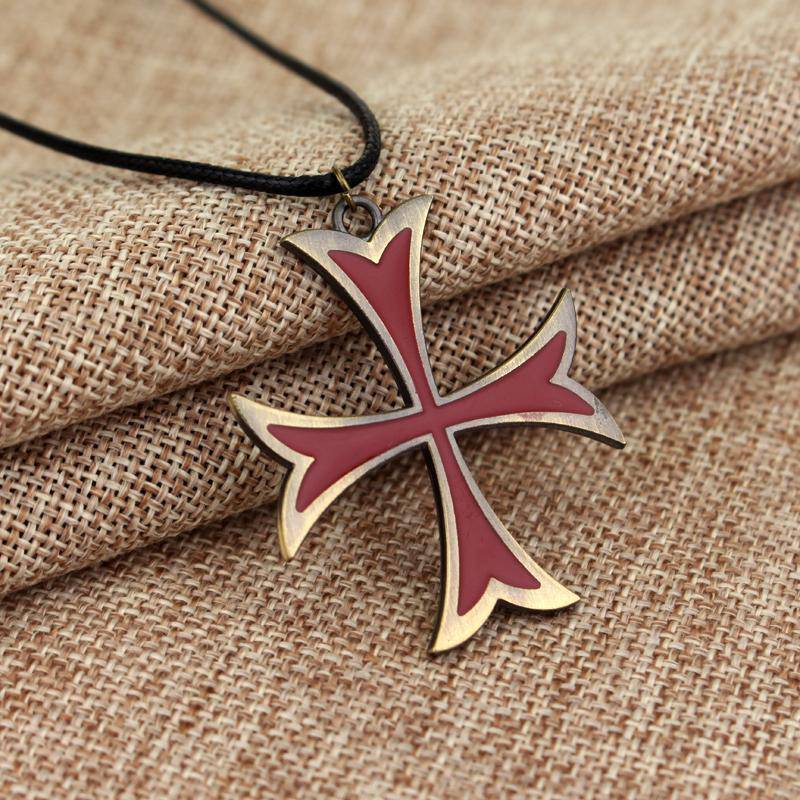 Knights Templar Commandery Necklace - Medieval Cross - Bricks Masons