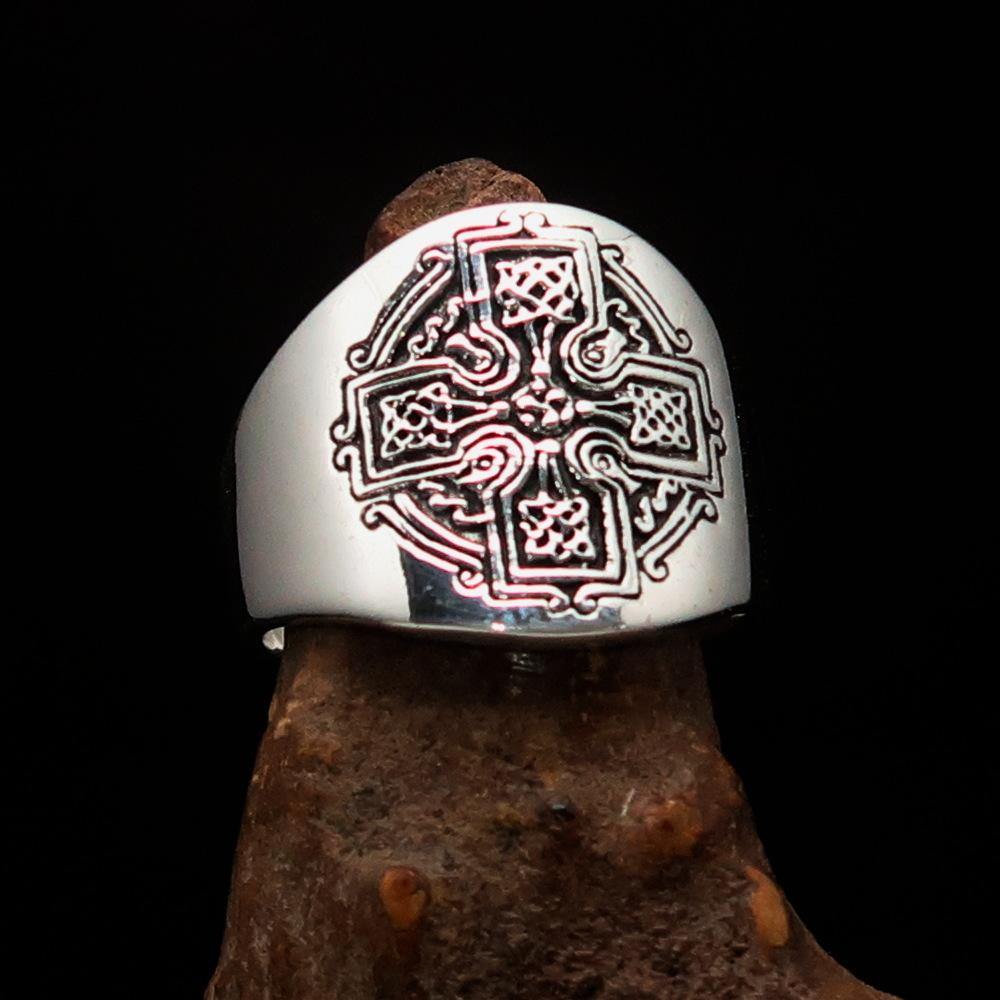 Knights Templar Ring - Antique Cross Sterling Silver - Bricks Masons