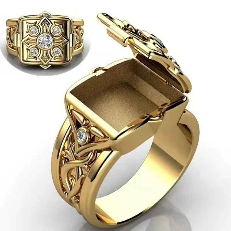 Knights Templar Commandery Ring - Open Cap - Bricks Masons