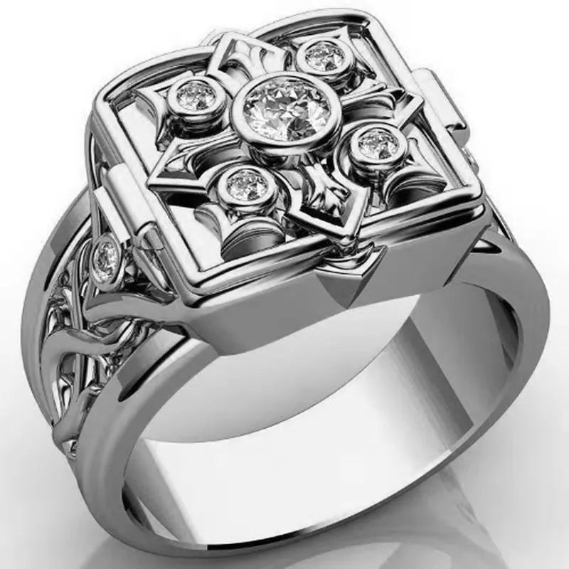 Knights Templar Commandery Ring - Open Cap - Bricks Masons