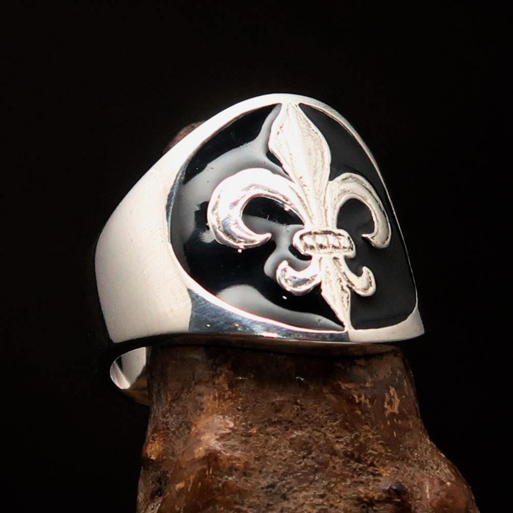 Knights Templar Ring - Knight Fleur De Lis Sterling Silver - Bricks Masons