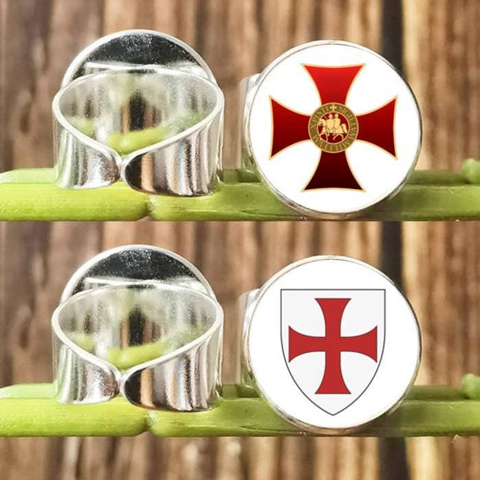 Knights Templar Ring - Vintage with Red Cross Crusader (Multiple variants) - Bricks Masons