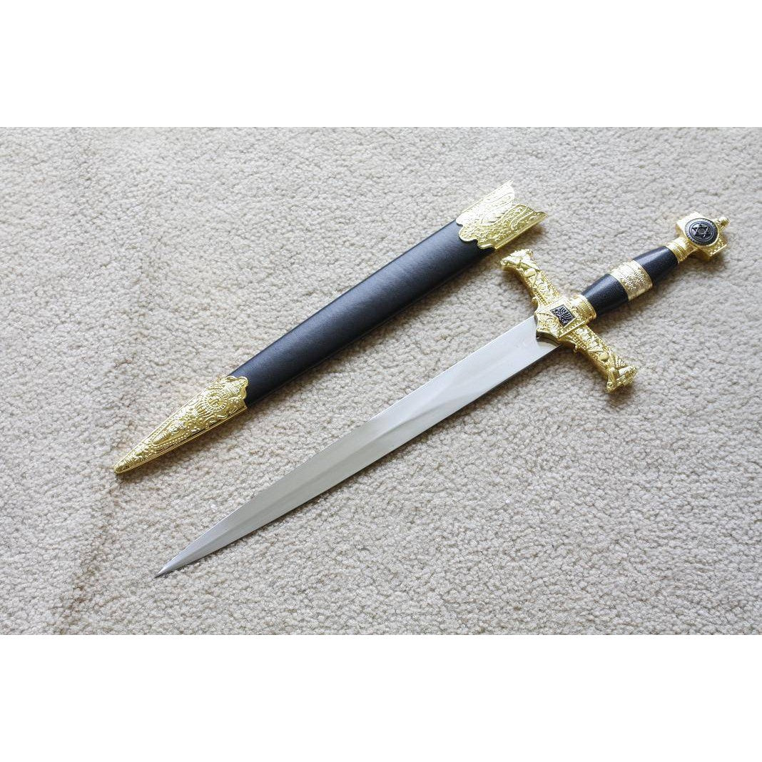 Knights Templar Sword - Ark of the Covenant King Solomon Knife W/ Sheath 21.9"