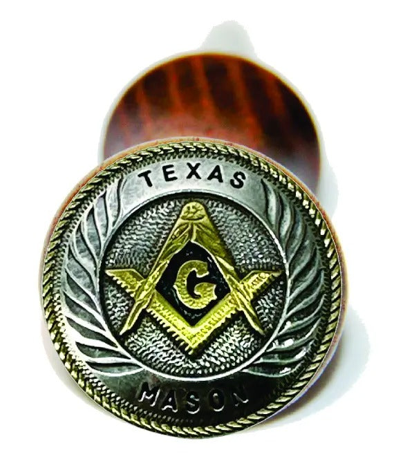 Master Mason Blue Lodge Bottle Stoppers & Savers - Gold & Silver Texas Mason - Bricks Masons