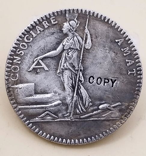 Masonic Coin - French Revolution LIBERT EGALLITE - Bricks Masons