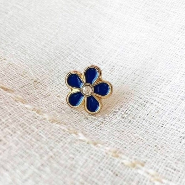 Masonic Lapel Pin - Flower With Rhinestone - Bricks Masons