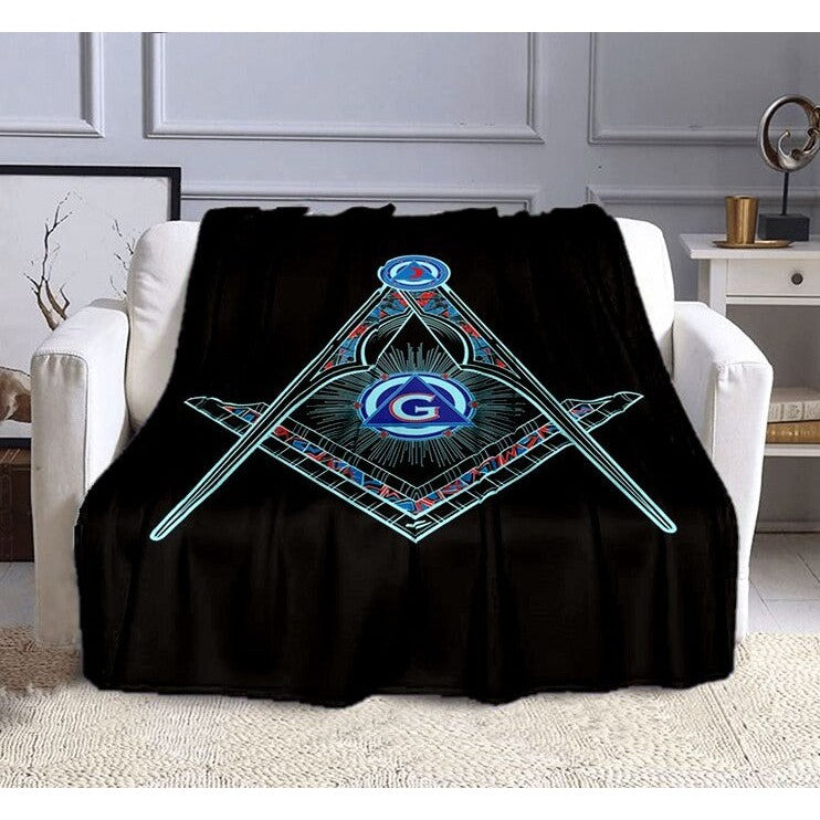 Master Mason Blue Lodge Blanket - 3D Blue Design