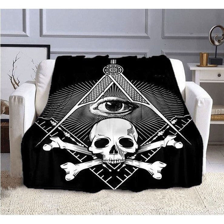 Master Mason Blue Lodge Blanket - Black & White Design