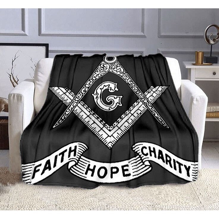 Master Mason Blue Lodge Blanket - Faith Hope Charity