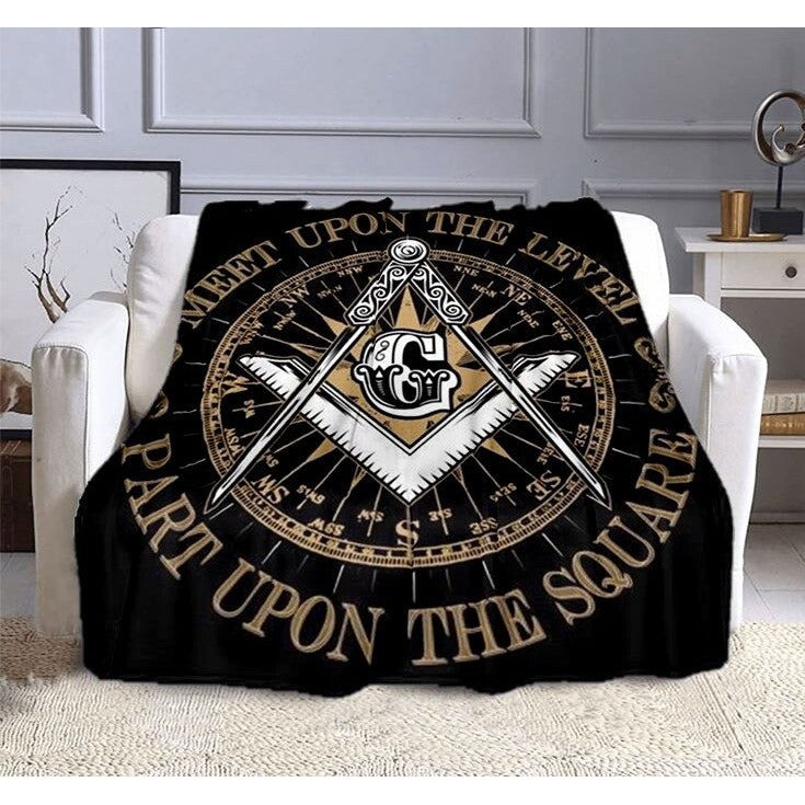 Master Mason Blue Lodge Blanket - Printed Design With Quote