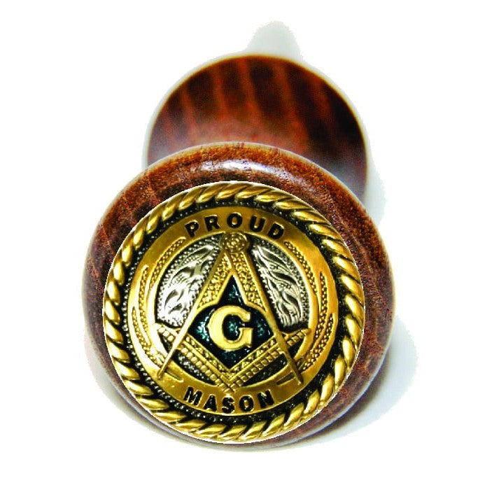 Master Mason Blue Lodge Bottle Stoppers & Savers - Gold Proud Mason Square & Compass G