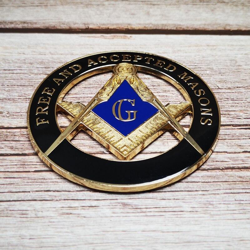 D575PM-3 Emblem Auto Masonic Past Master No Square Blue & Gold Die Str - Dean Masonic Supply / Blue Lodge Aprons