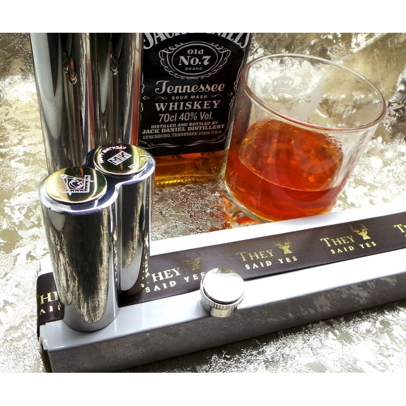 Master Mason Blue Lodge Cigarette Case - Hip Flask Custom Engraved Tube Holder Gift Box