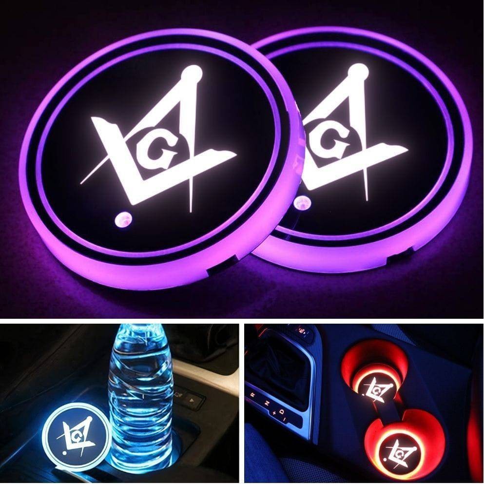 Master Mason Blue Lodge Becherhalter - Verschiedene LED-Farben