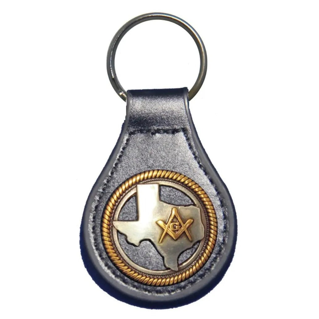 Master Mason Blue Lodge Keychain - Texas Mason Square & Compass G