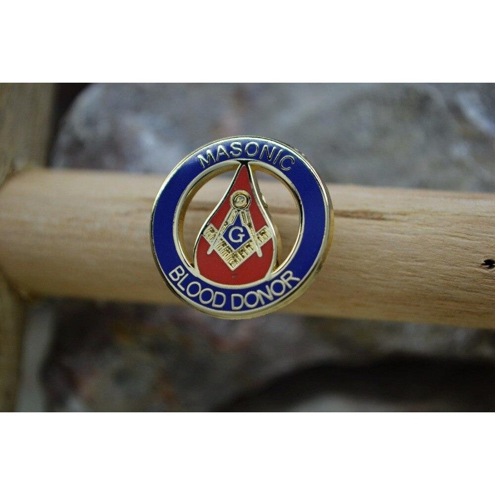 Master Mason Blue Lodge Lapel Pin - BLOOD DONOR