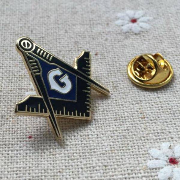 Master Mason Blue Lodge Lapel Pin - Compass and Square - Bricks Masons
