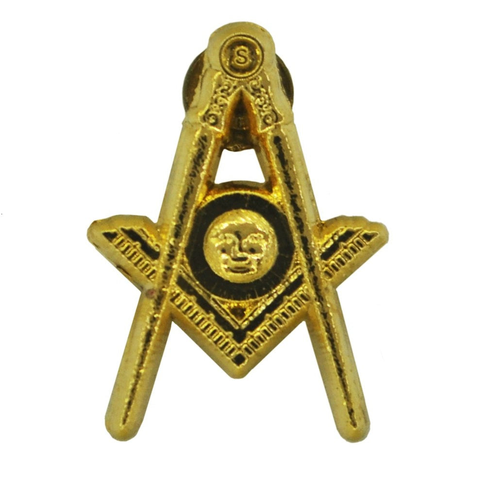 Master Mason Blue Lodge Lapel Pin - Gold Plated With Butterfly Buckle