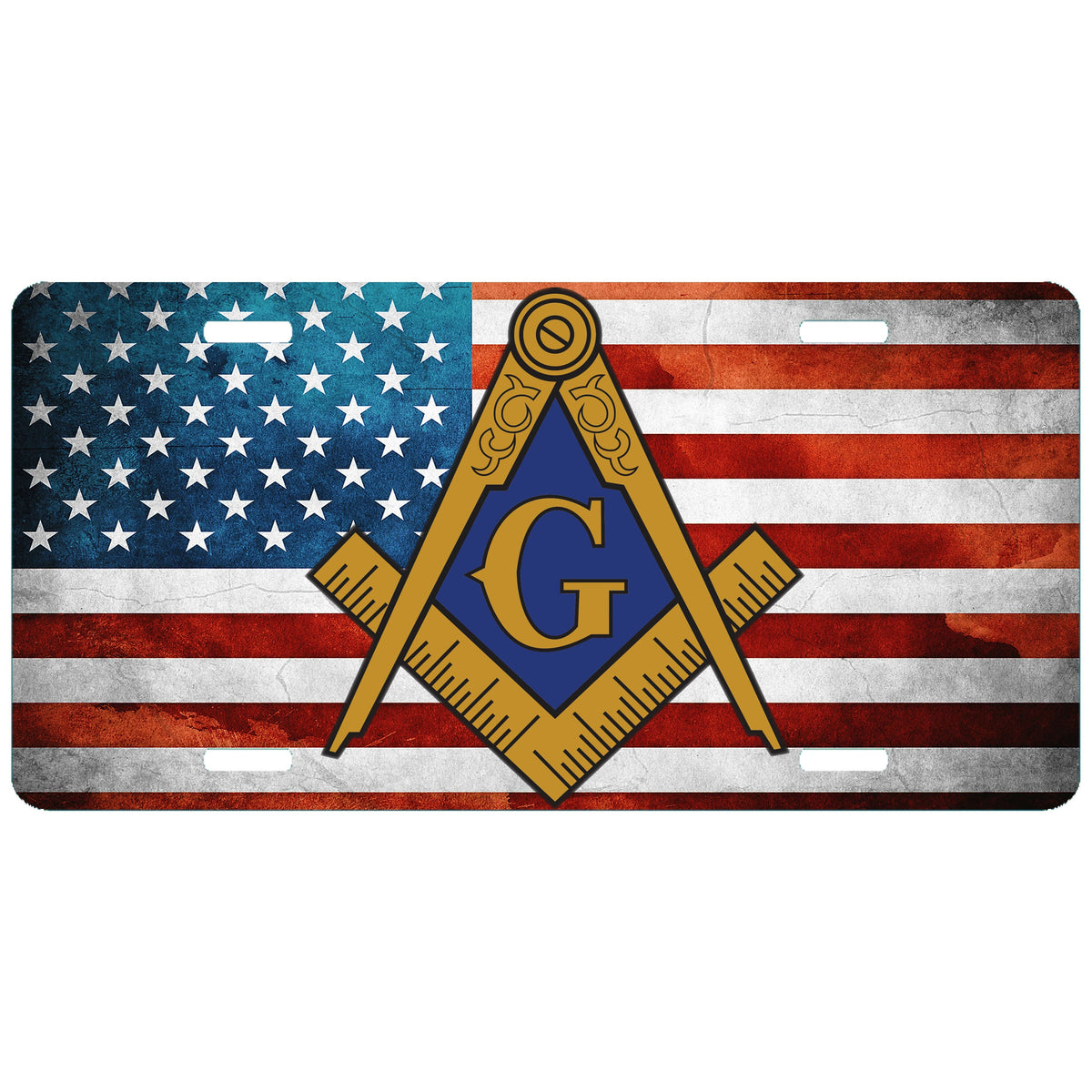 Master Mason Blue Lodge License Plate Frame - American Mason Tag