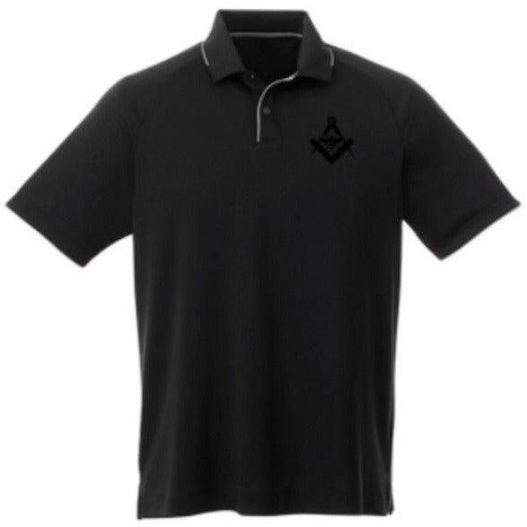 Master Mason Blue Lodge Polo Shirt - Black Debossed