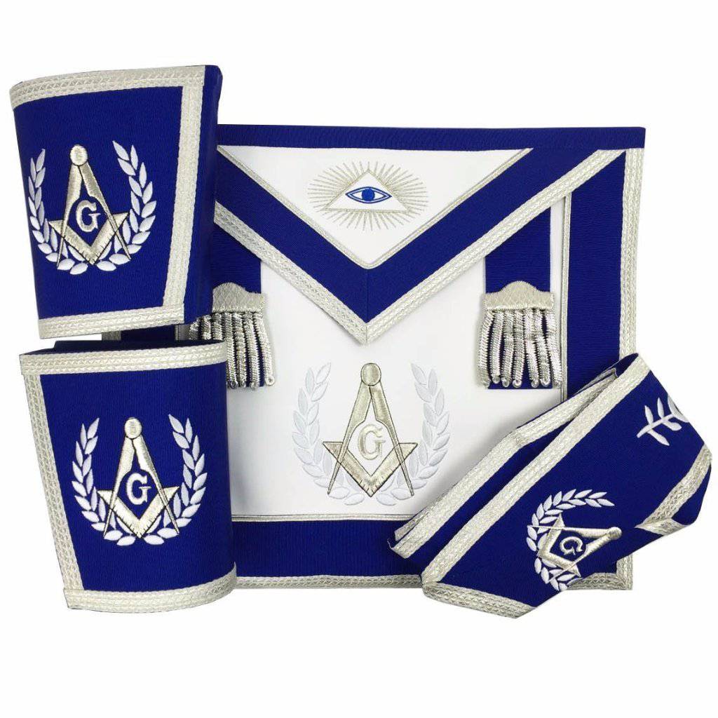 Master Mason Blue Lodge Regalia Set - Royal Blue & Silver - Bricks Masons