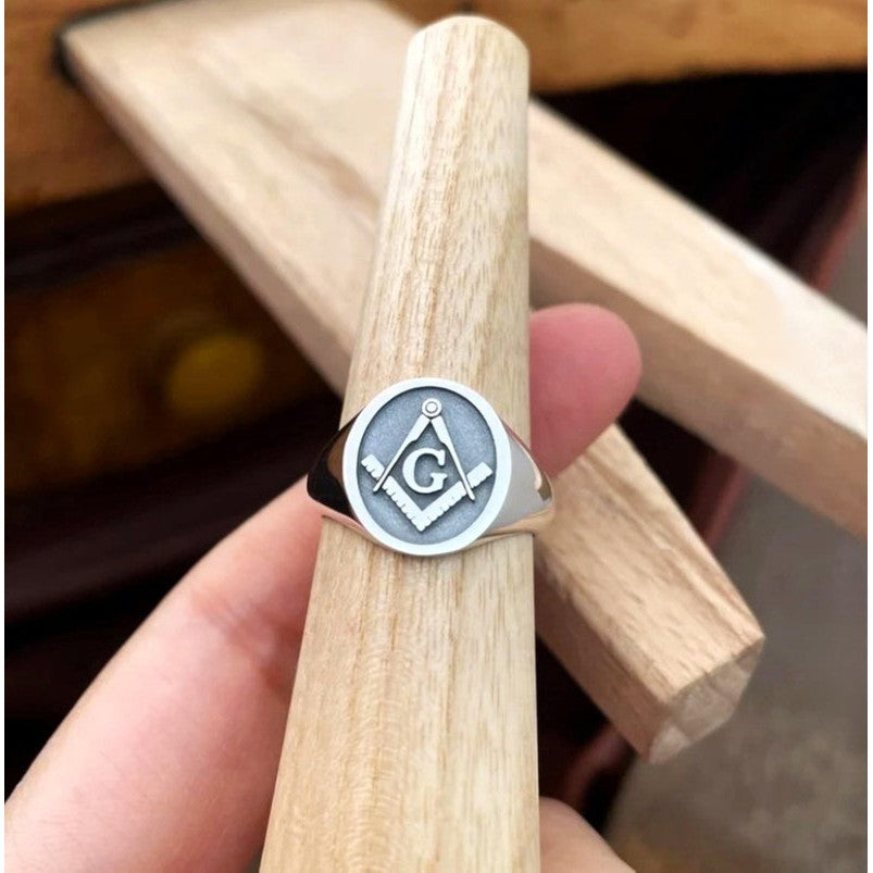 Master Mason Blue Lodge Ring - Gold Plated 925 Sterling Silver Various Sizes