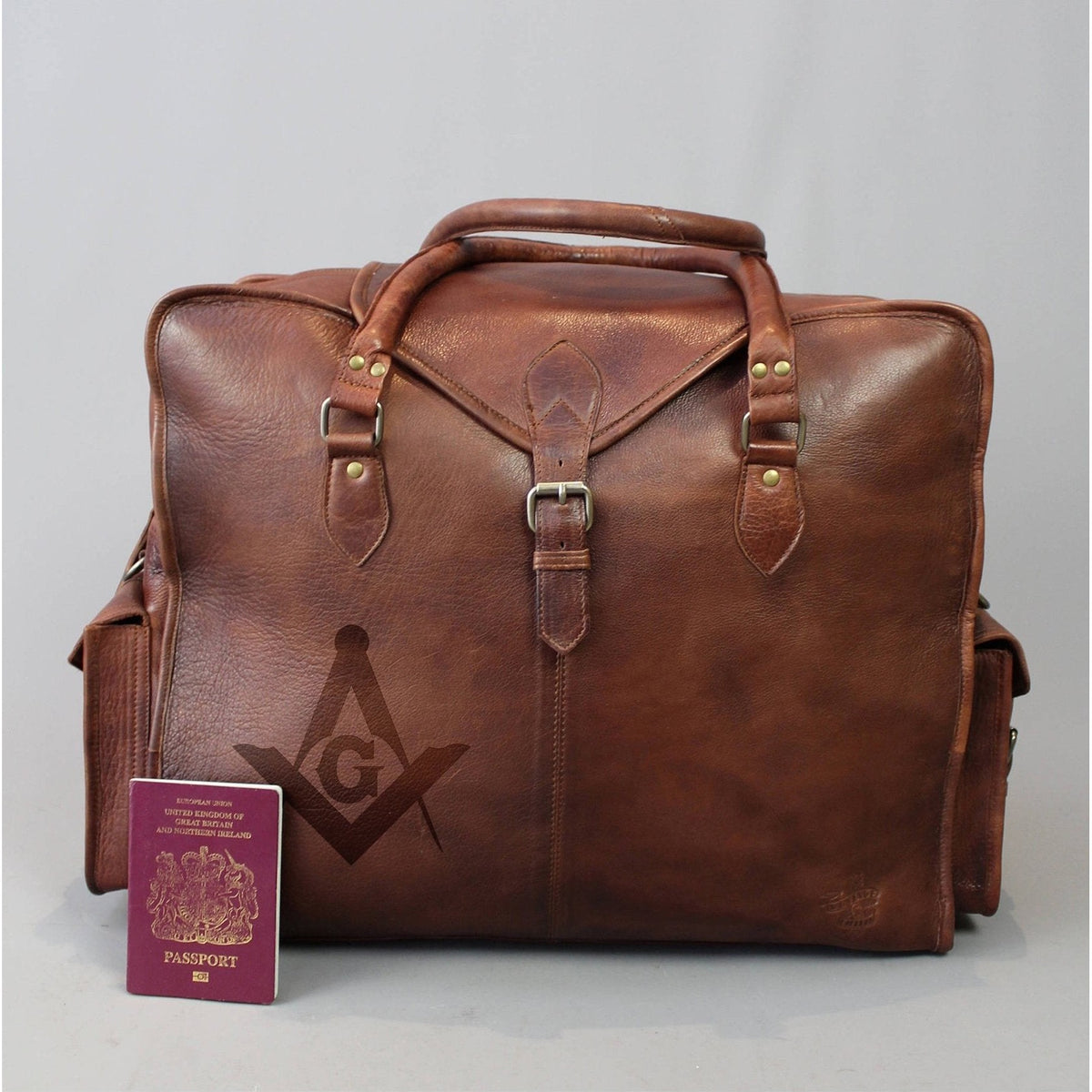 Reisetasche der Master Mason Blue Lodge – Echtleder