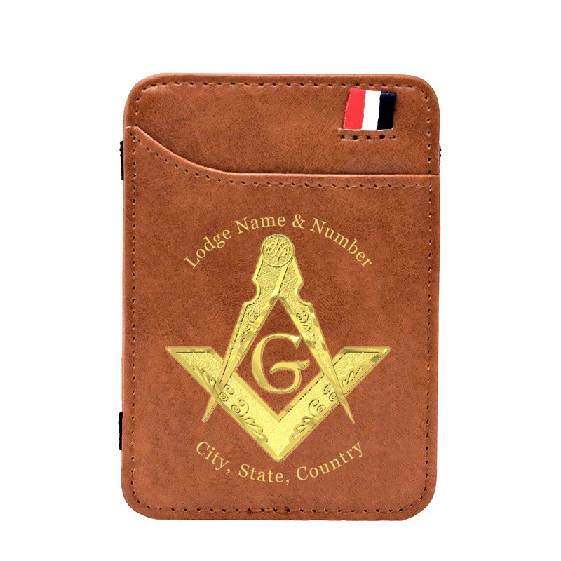Master Mason Blue Lodge Wallet - Black & Brown - Bricks Masons