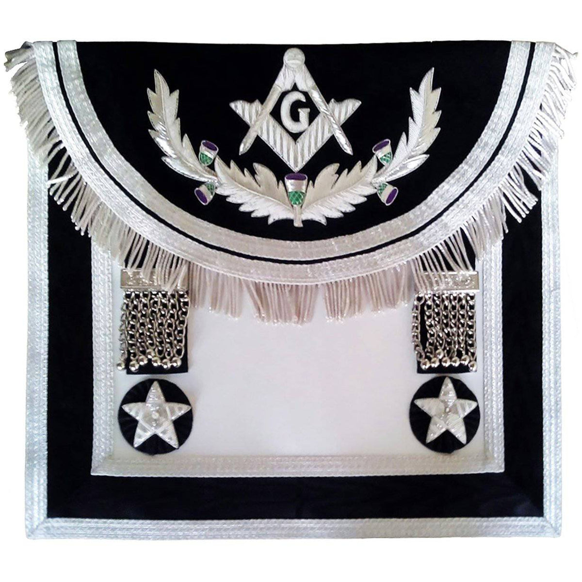Master Mason Craft Scottish Regulation Apron - Black Silver - Bricks Masons