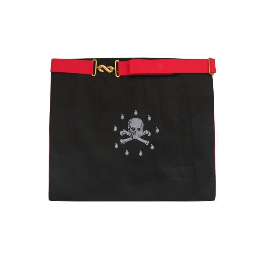 Master Mason Scottish Rite Apron - White & Red Moire Moon & Sun - Bricks Masons