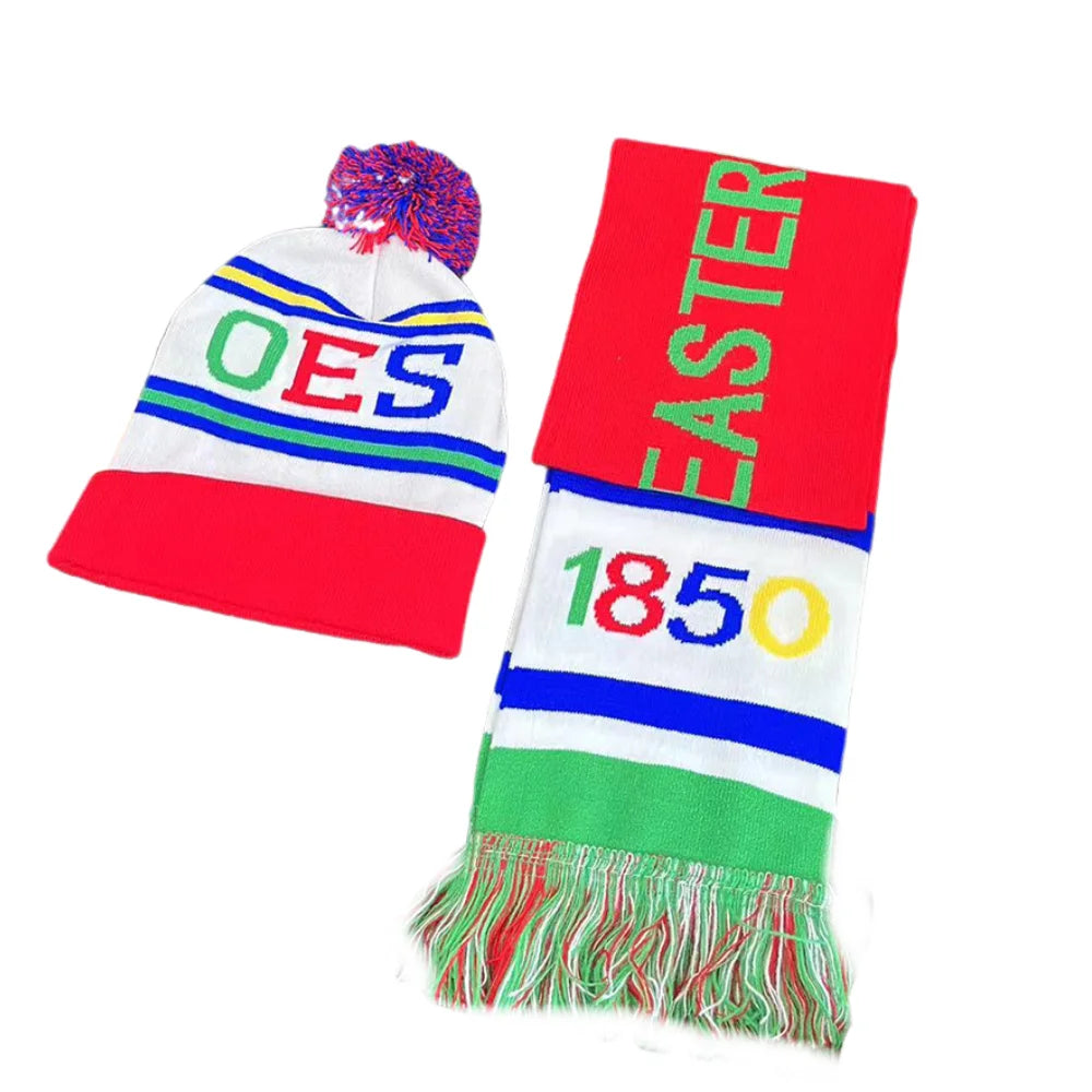 OES Beanie - Colorful Wool Scarf & Warm Pompom Set | Bricks  display picture 3